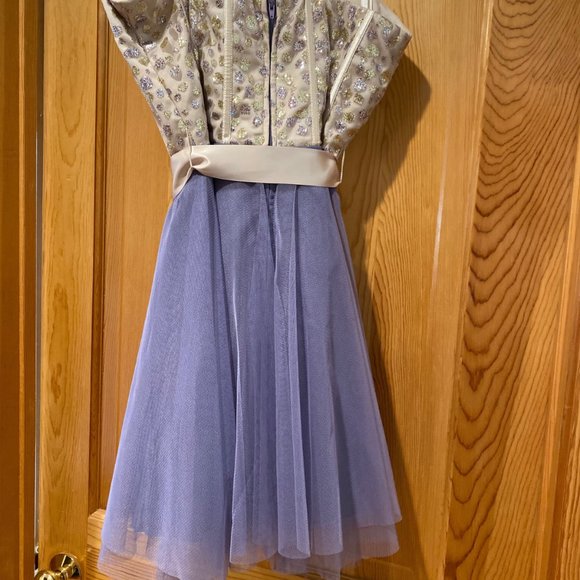 Short light purple sequined strapless dress size 7 by Nights by Teeze Me - Picture 5 of 7